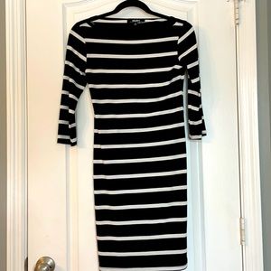 Fitted black and white dress